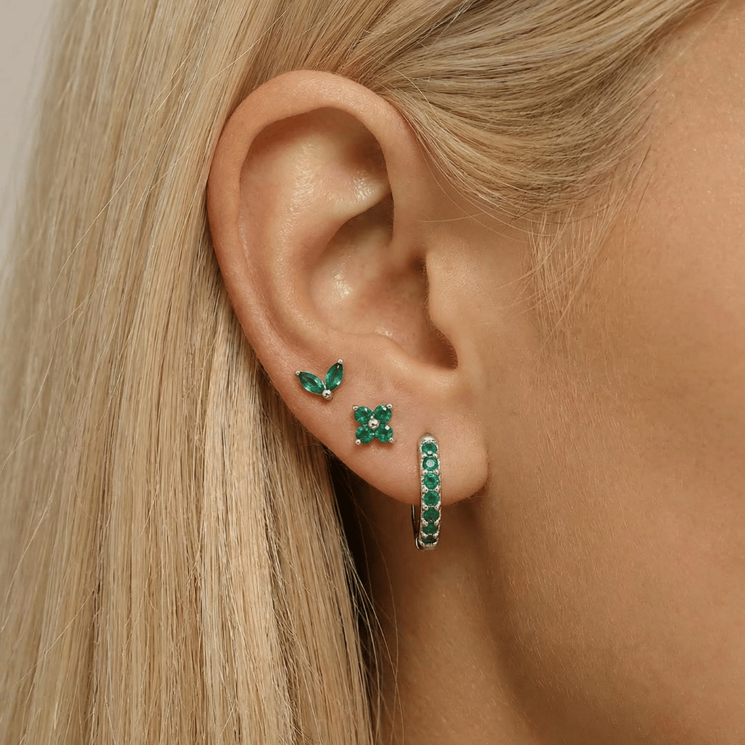 Dainty Tulip Hoop Earrings Set