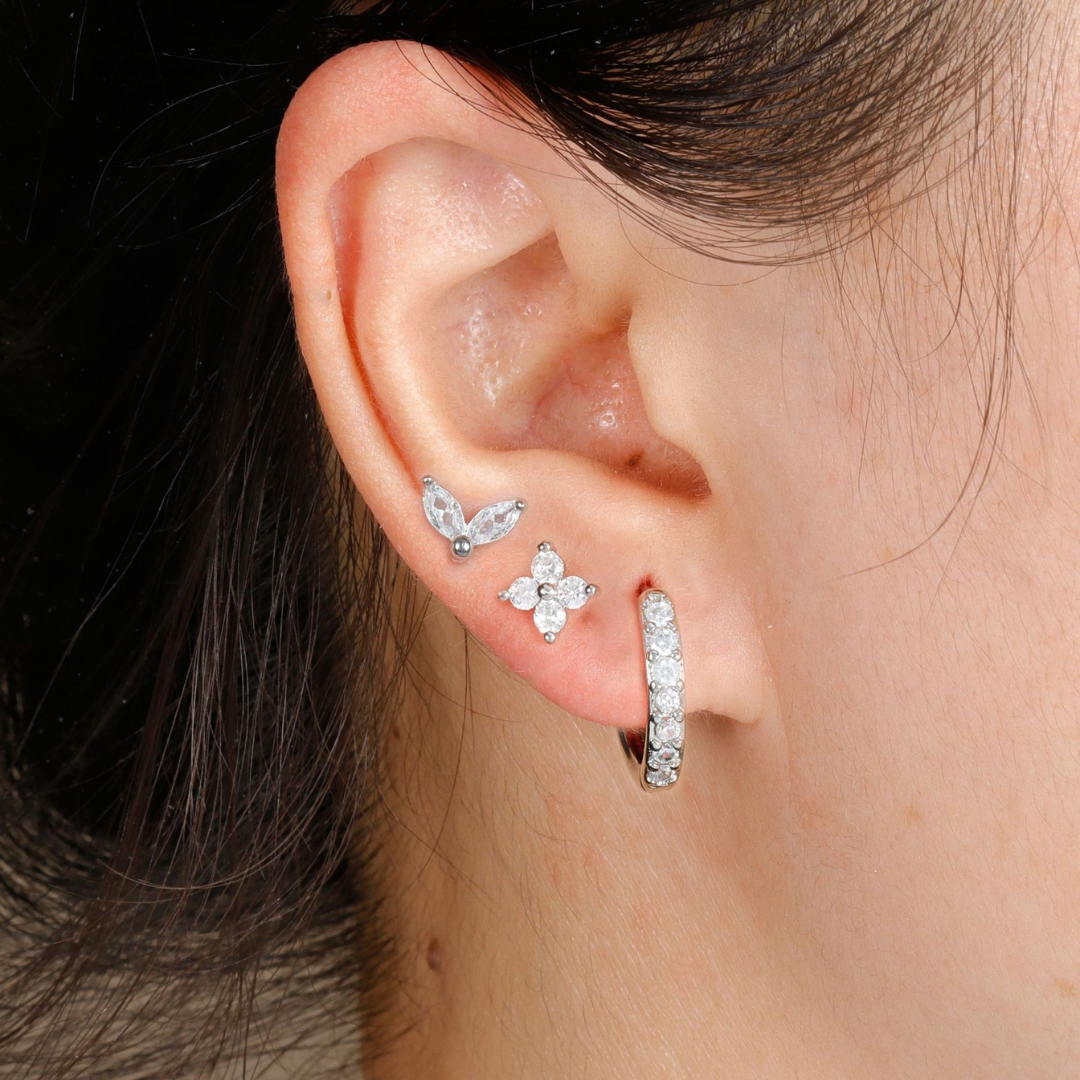 Dainty Tulip Hoop Earrings Set