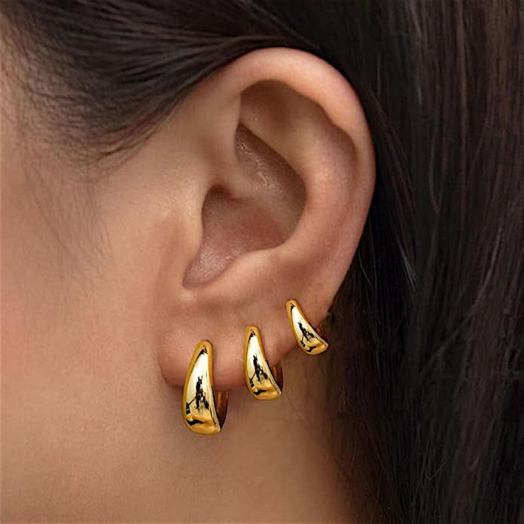 🎁 Nova Chunky Hoop Earrings Trio Set (100% off)