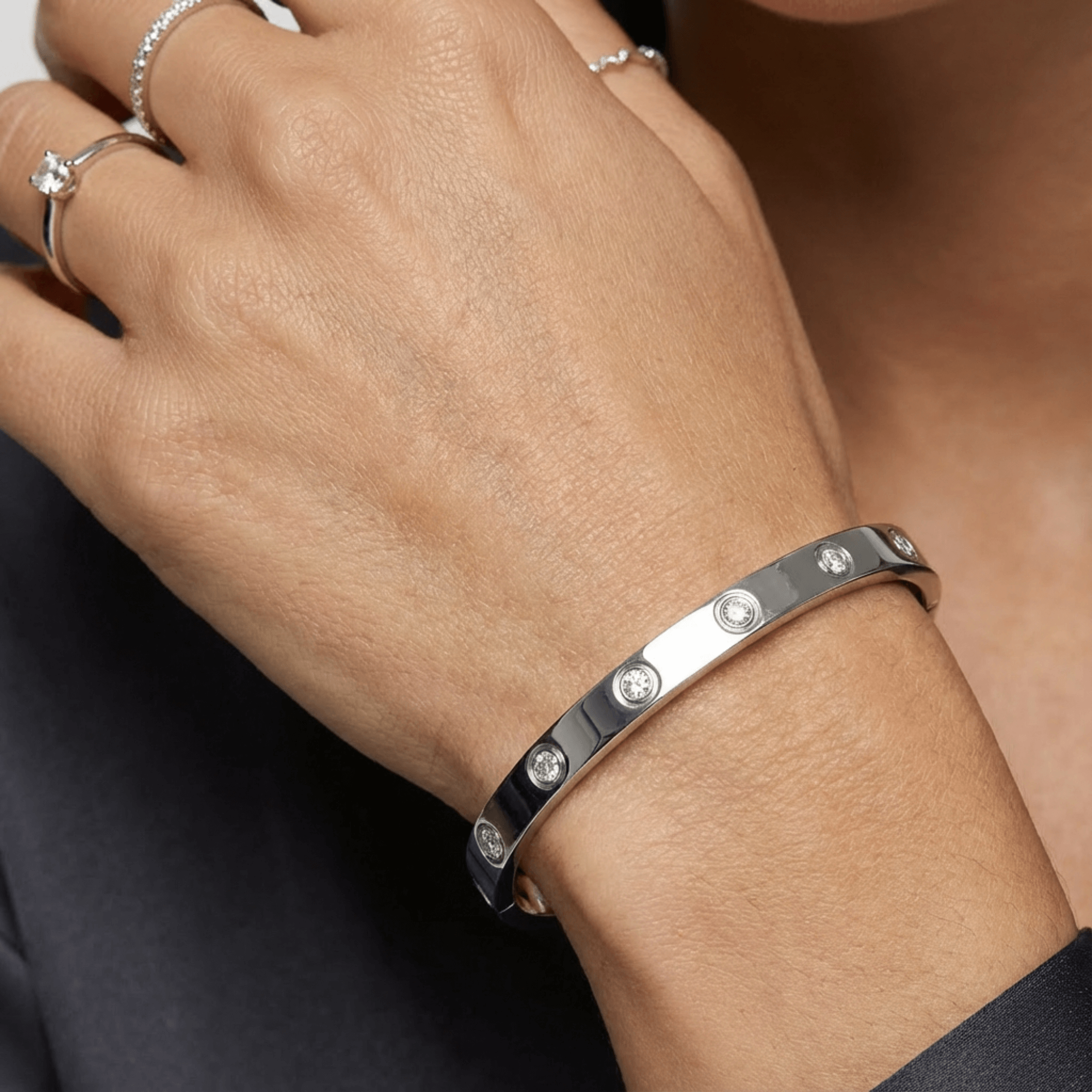 Cubic Zirconia Bangle Bracelet