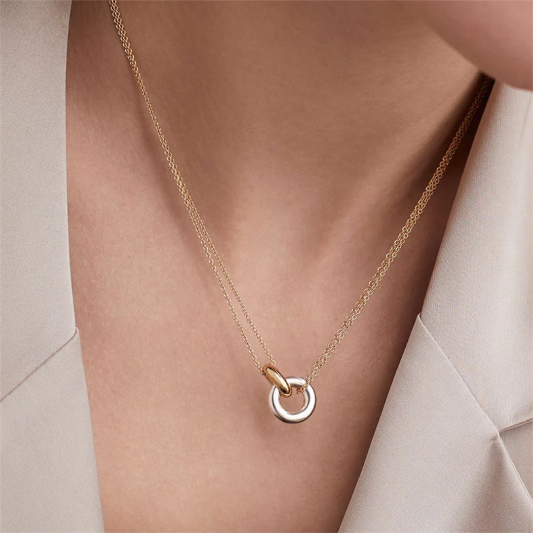 Hollow Hoop Pendant Chain Necklace