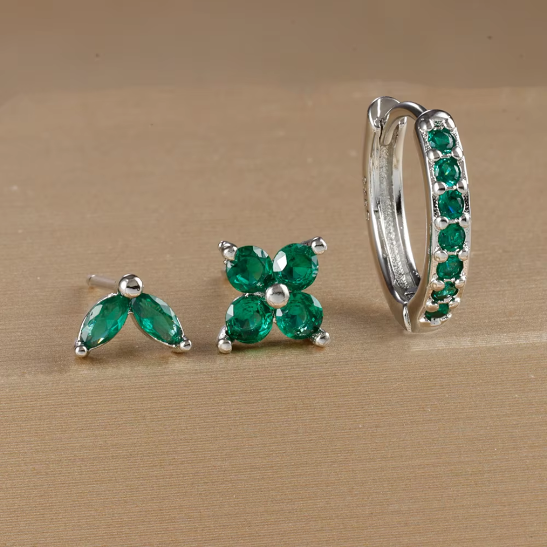 Dainty Tulip Hoop Earrings Set