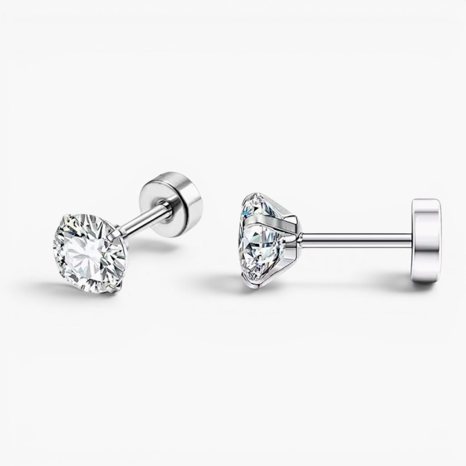 Sparkle Flat Back Stud Earrings Set