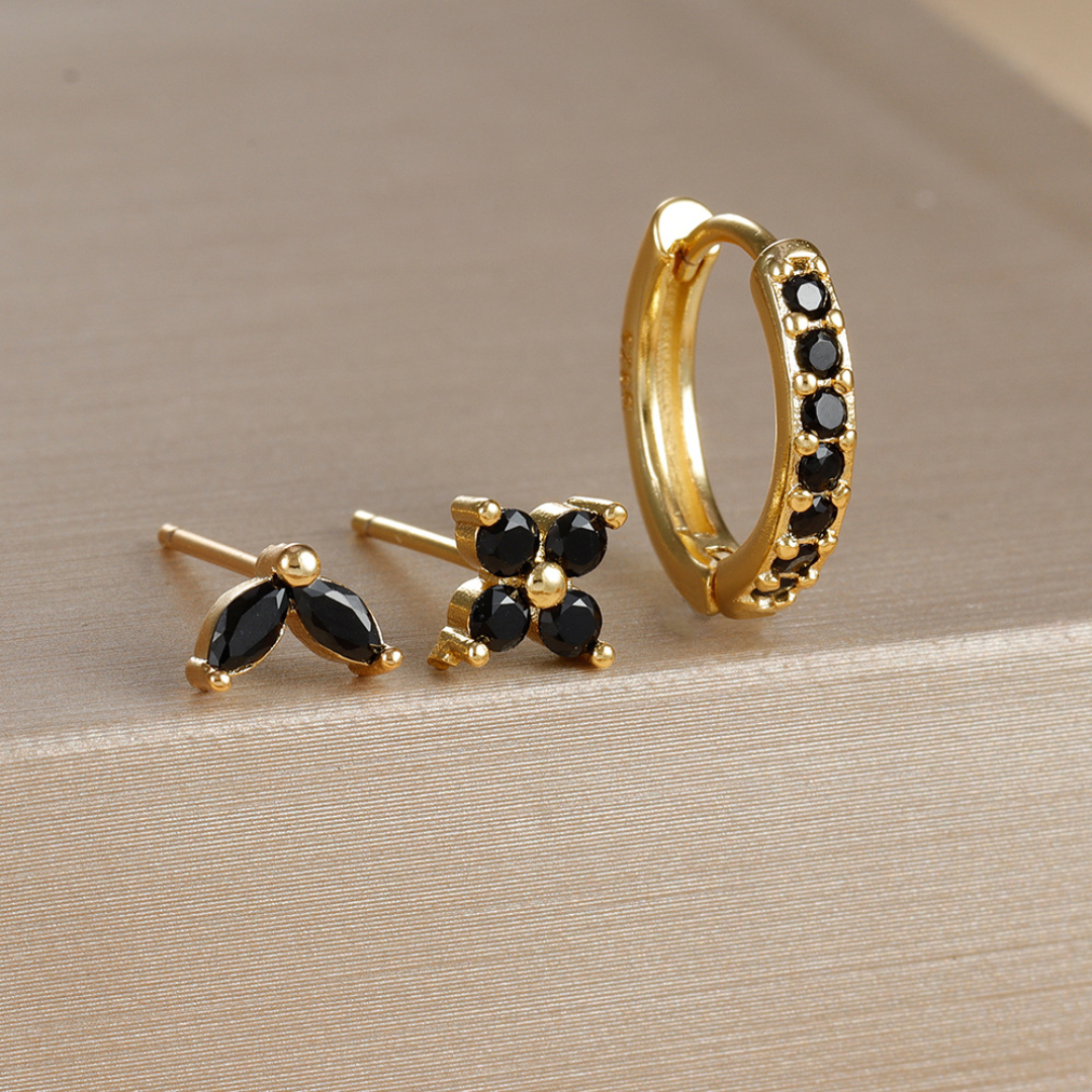 Dainty Tulip Hoop Earrings Set