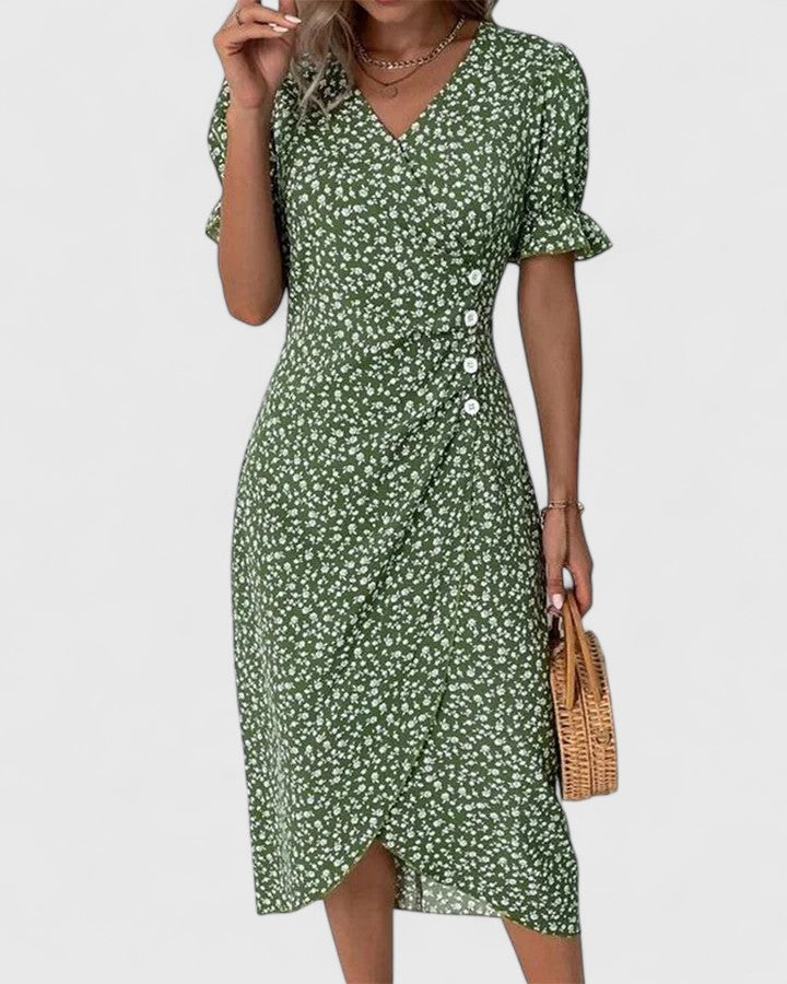 Lily | Women's Floral Wrap Short Sleeve Dress