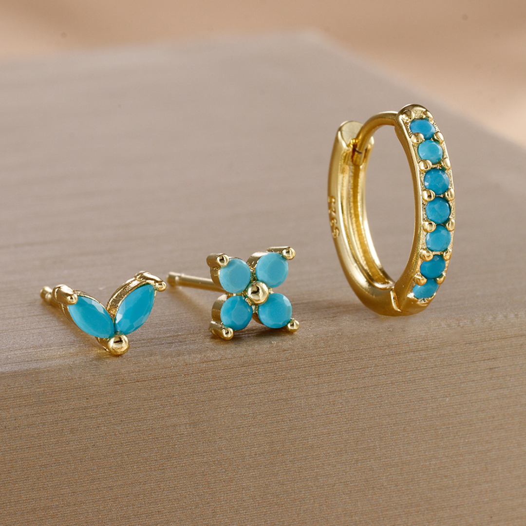 Dainty Tulip Hoop Earrings Set