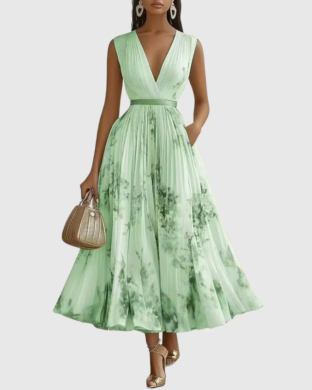 Joanna | Women’s Elegant Pleated A-line Dress