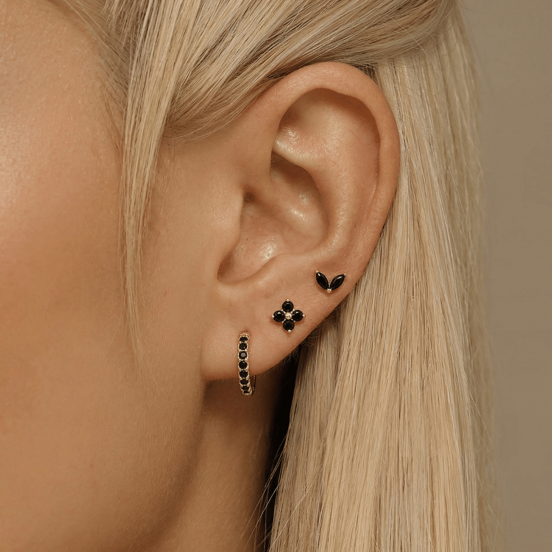 Dainty Tulip Hoop Earrings Set