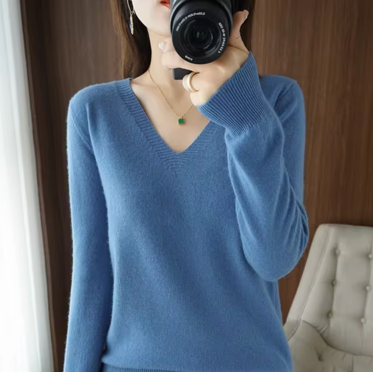 Sadie | Women's V-Neck Knit Sweater