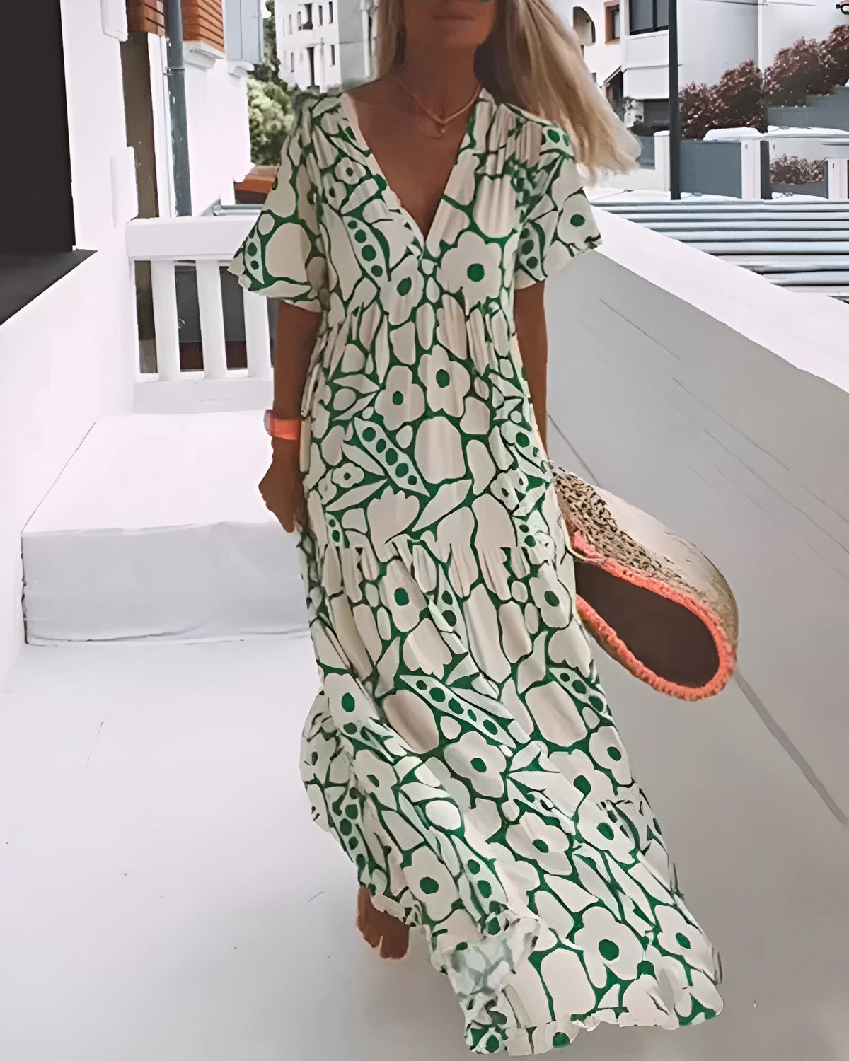 Luna | Women's Printed V-Neck Summer Dress