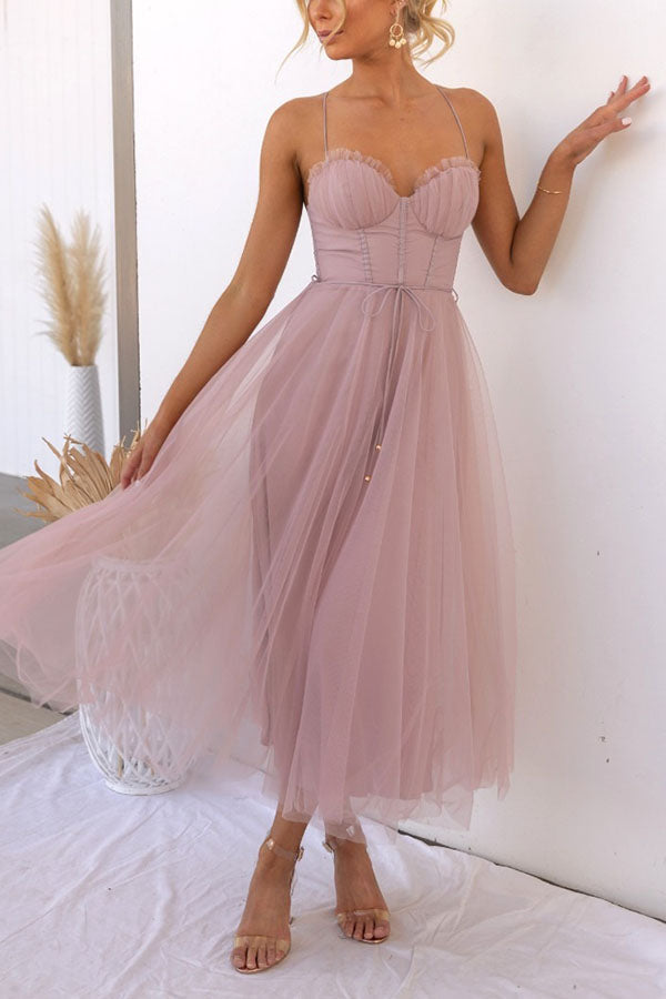 Ella | Women's Elegant Spaghetti Strap Chiffon Dress
