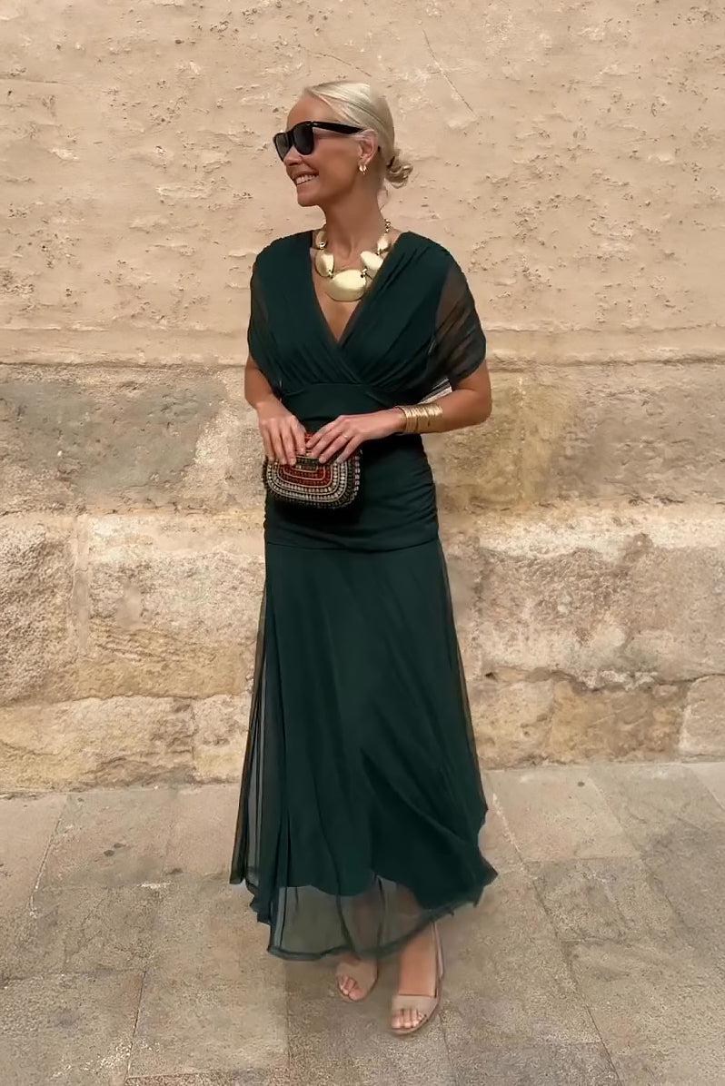 Anny | Women's Summer Chiffon Off-Shoulder Maxi Dress