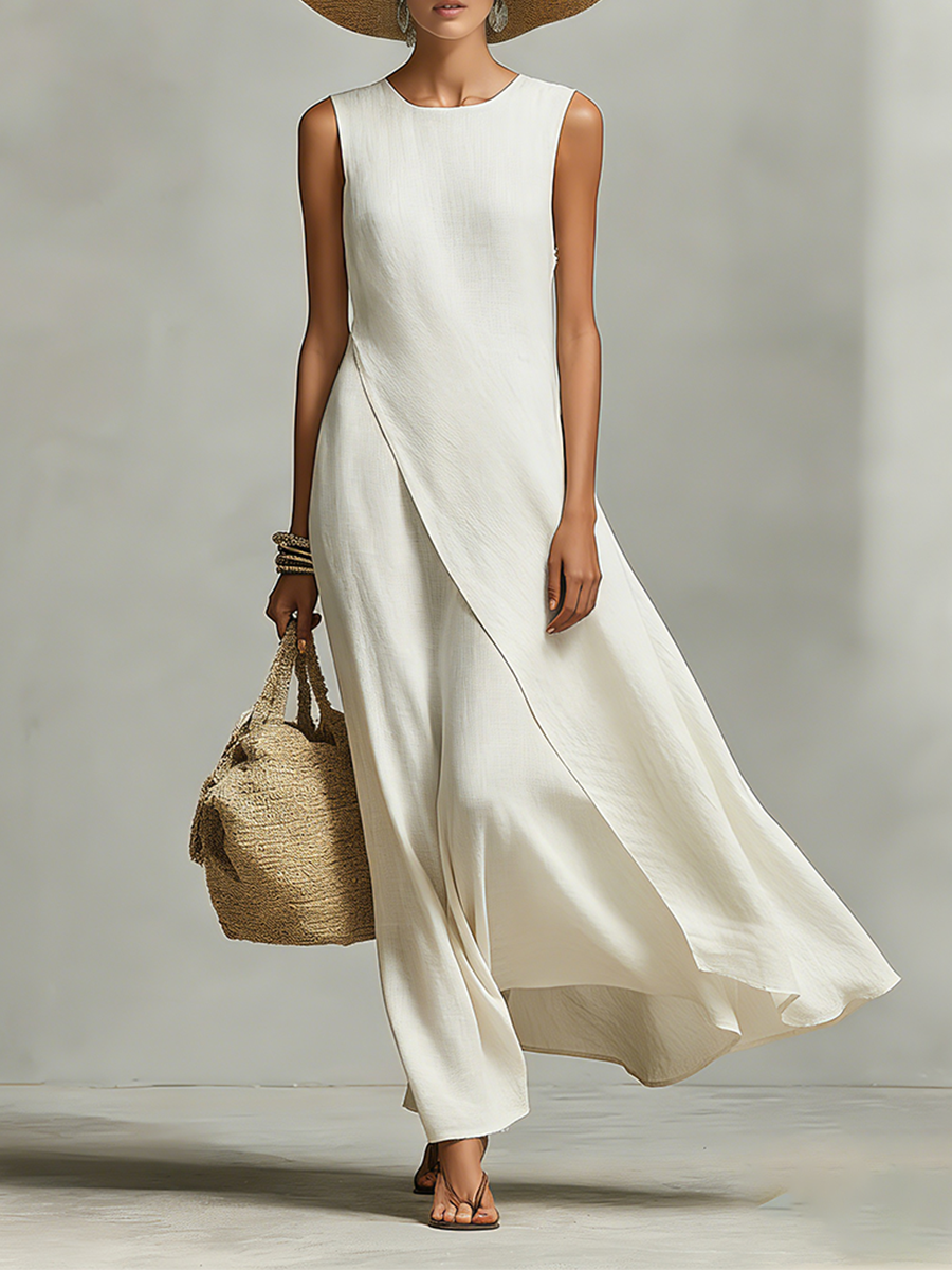 Bailey | Women's Classic Sleeveless Linen Midi Dress