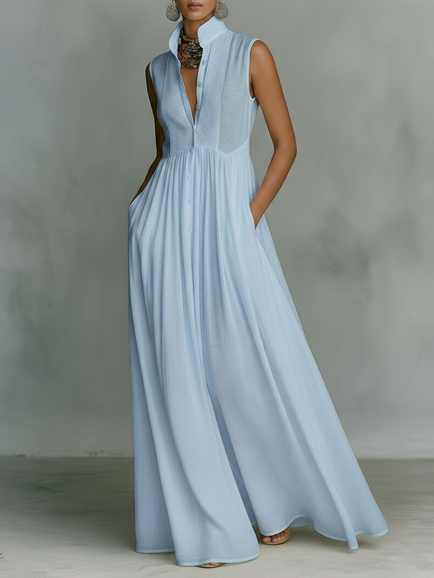 Sydney | Women's Sleeveless Cotton Linen Maxi Dress