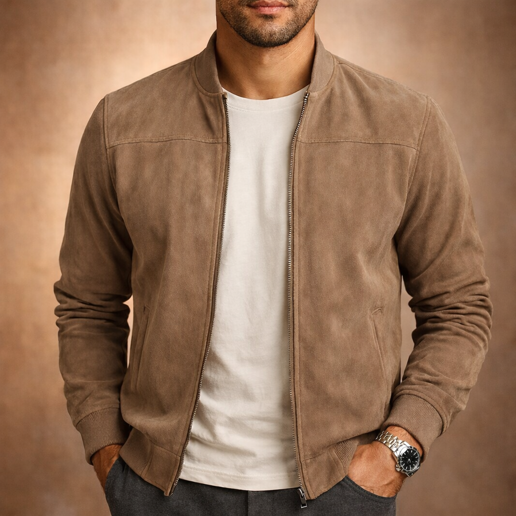 Herry | Men's Classic Suede Bomber Jacket