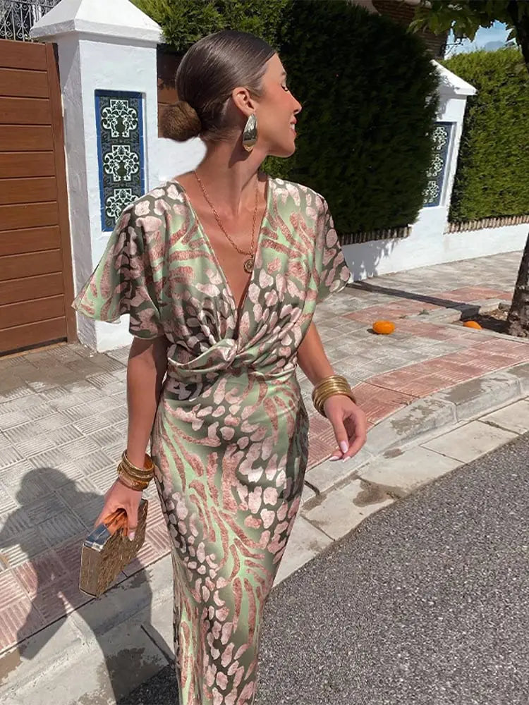 Callan | Women's Classic Floral Wrap Midi Dress