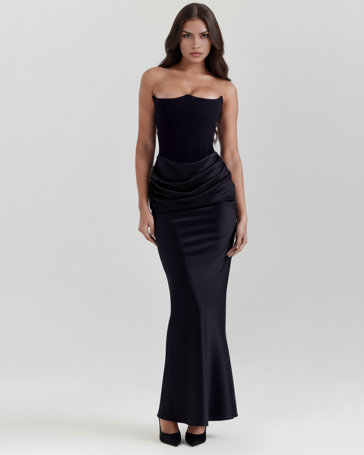 Elena | Women's Elegant Satin Corset Evening Dress