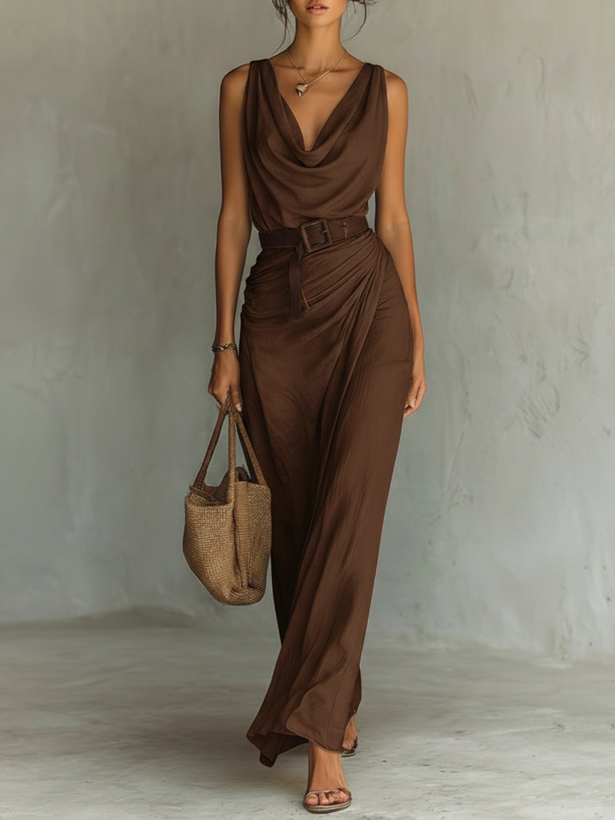 Aubrey | Women's Summer Cowl Neck Maxi Dress