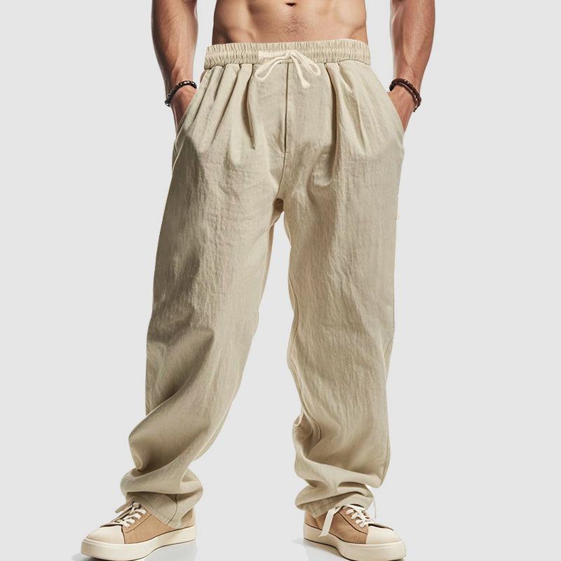 Logan | Men's Relaxed-Fit Linen Blend Drawstring Pants