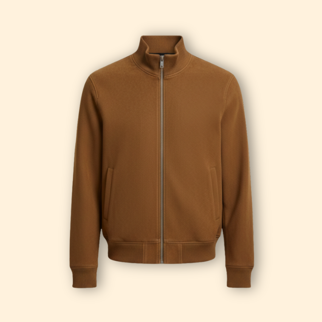 Daniel | Men's Knit Collar Zip Bomber Jacket
