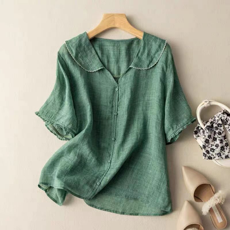 Clara | Women's Relaxed Fit Buttoned Casual Vintage Blouse