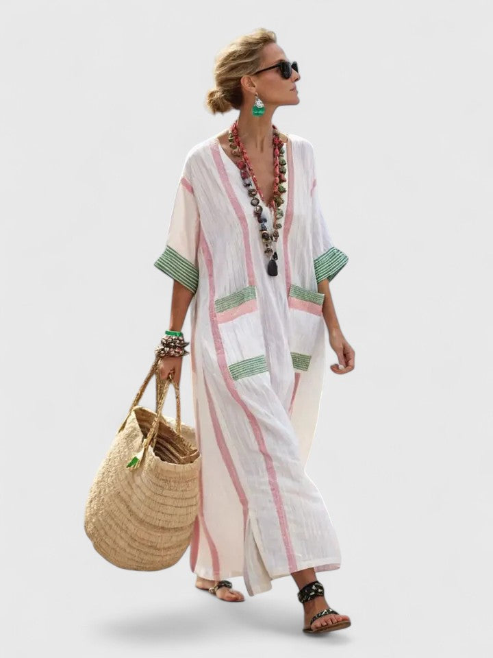 Rosa | Women's Oversized Striped Kaftan Dress