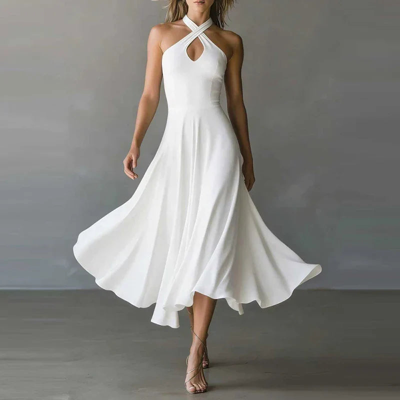 Finley | Women's Halter Neck A-line Maxi Dress