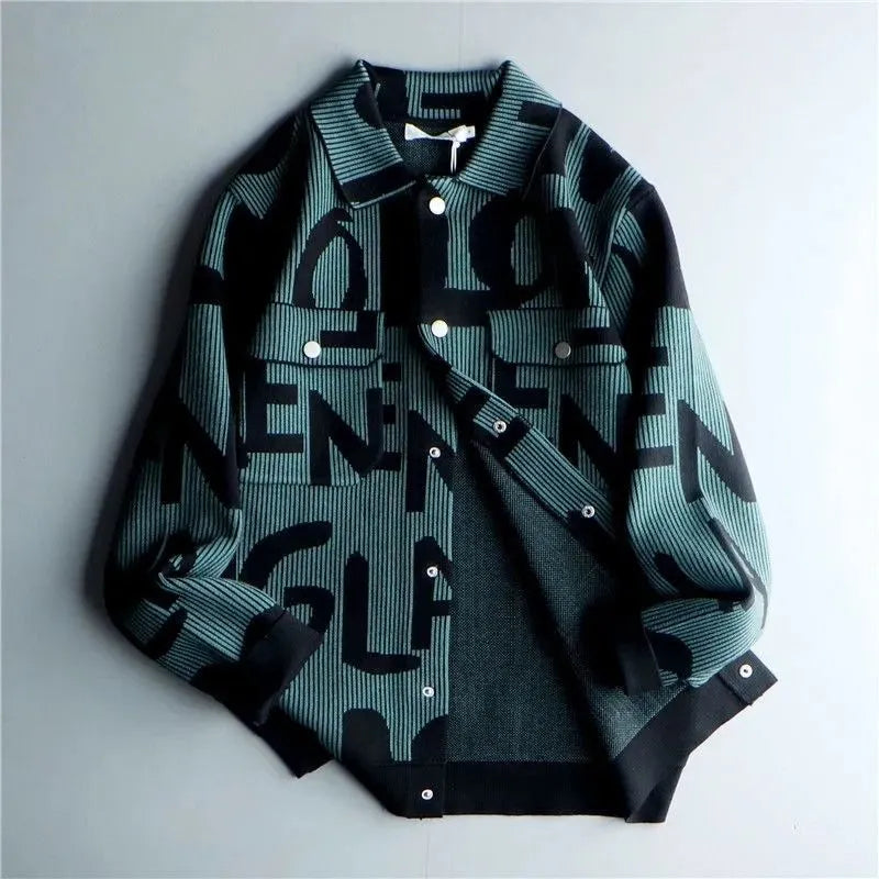Grace | Women's Knitted  Button Jacket with Text