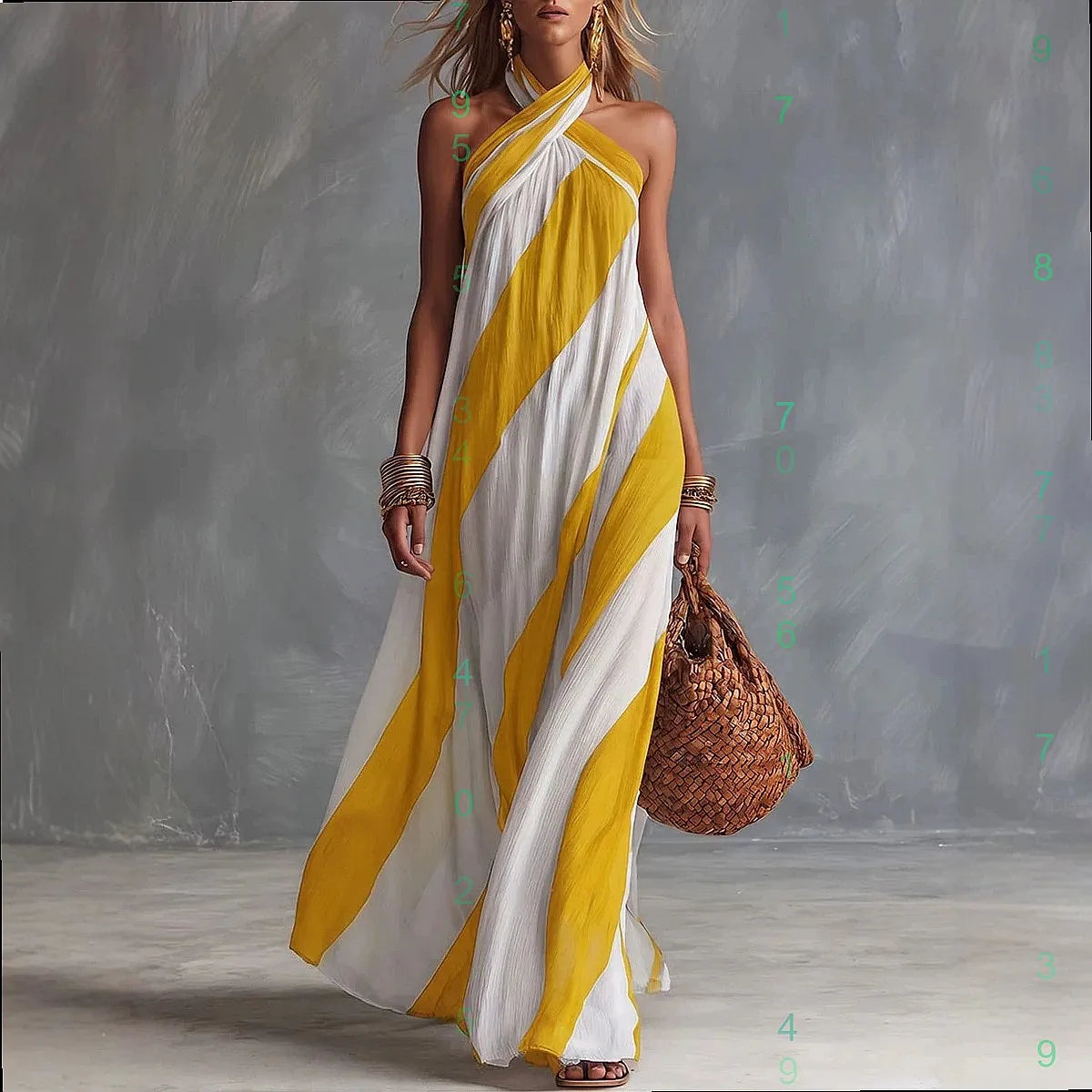 Gwen | Women's Striped Halterneck Summer Dress