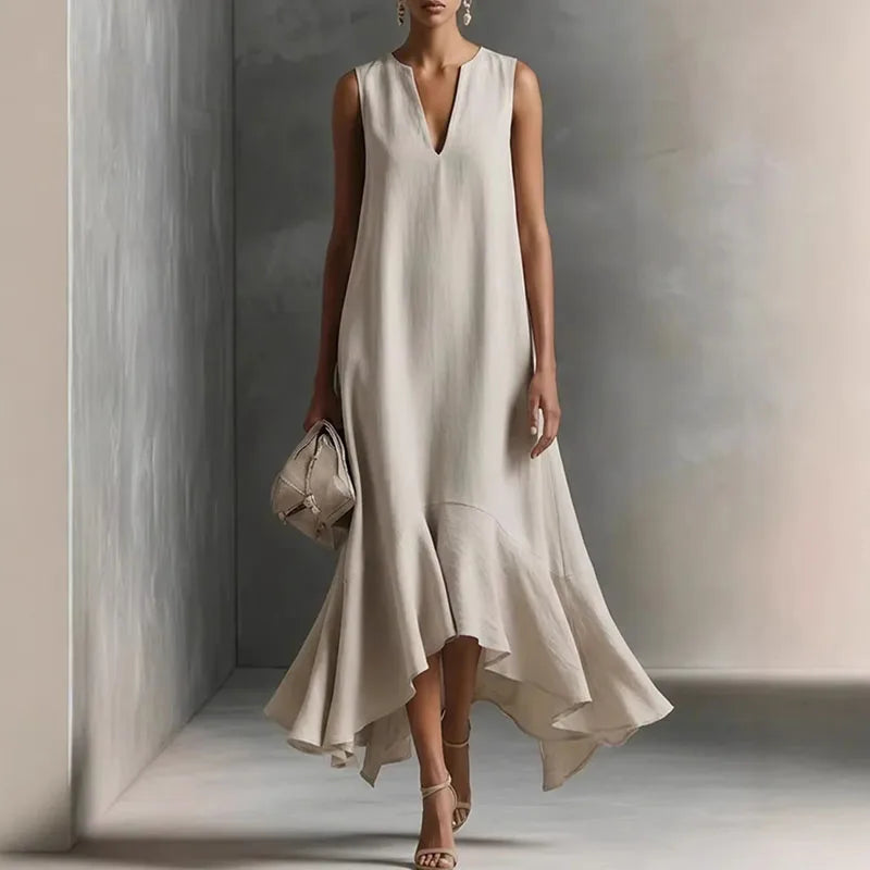 Eleni | Women's Sleeveless V-Neck Maxi Dress