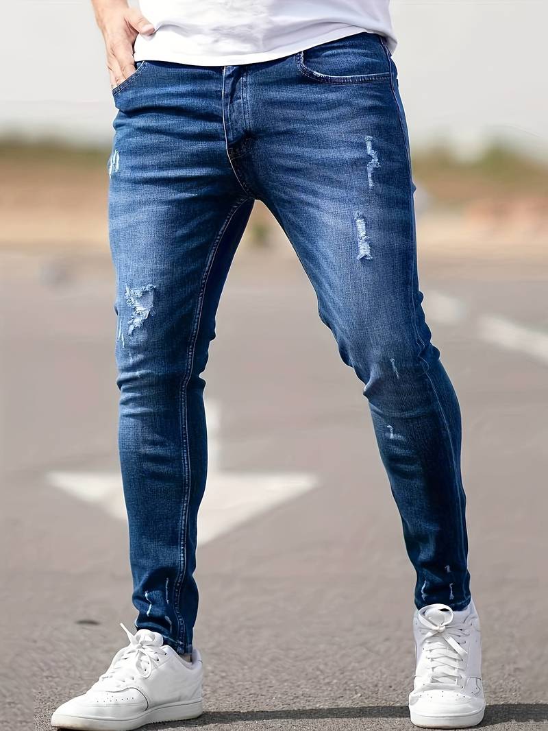 Mason | Men's Ripped Detailed Straight Leg Jeans
