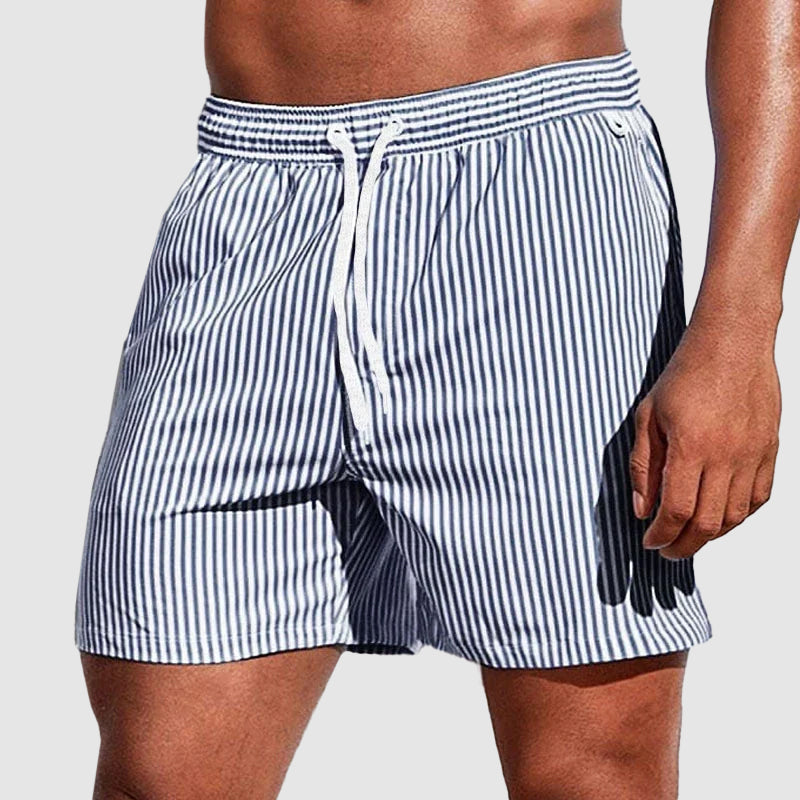 Noah | Men's Beach Quick-Drying Striped Swim Trunks