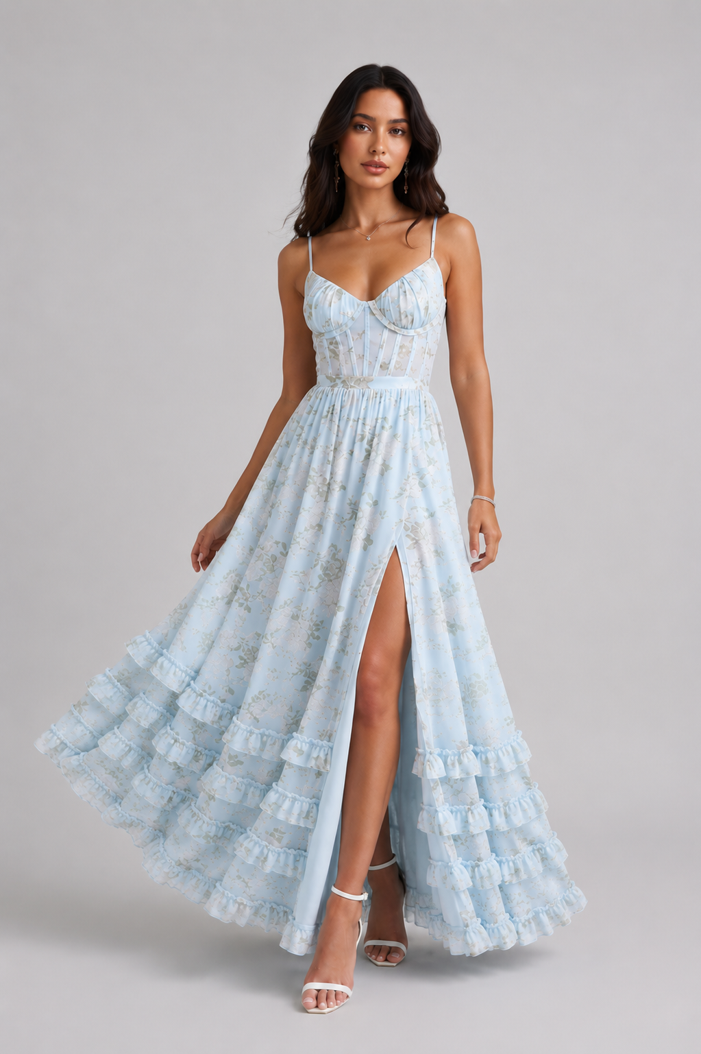 Luna | Women's Floral Maxi Dress With Side Slit