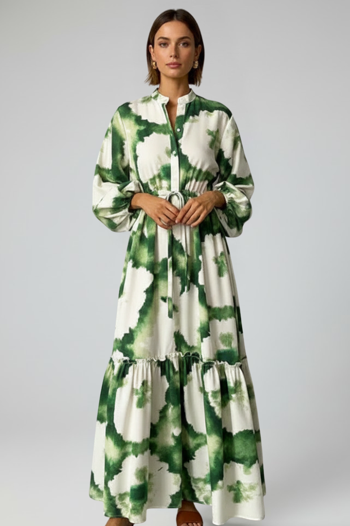 Laura | Women's Summer Floral Maxi Dress With Puffed Sleeves