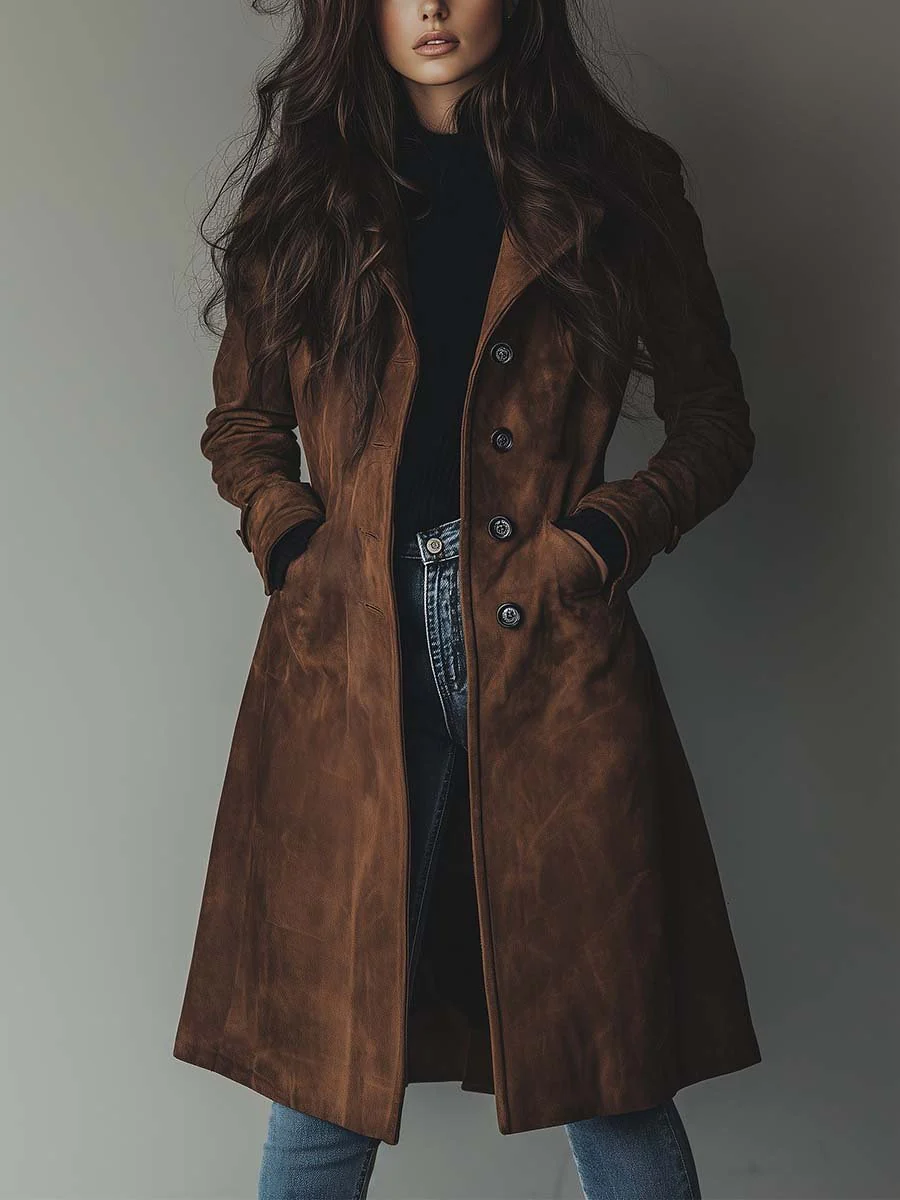 Stella | Women's Vintage Leather Trenchcoat Jacket