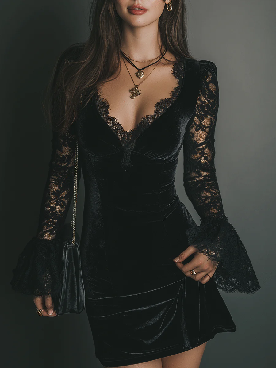 Drew | Women’s Elegant V-neck Mini Dress