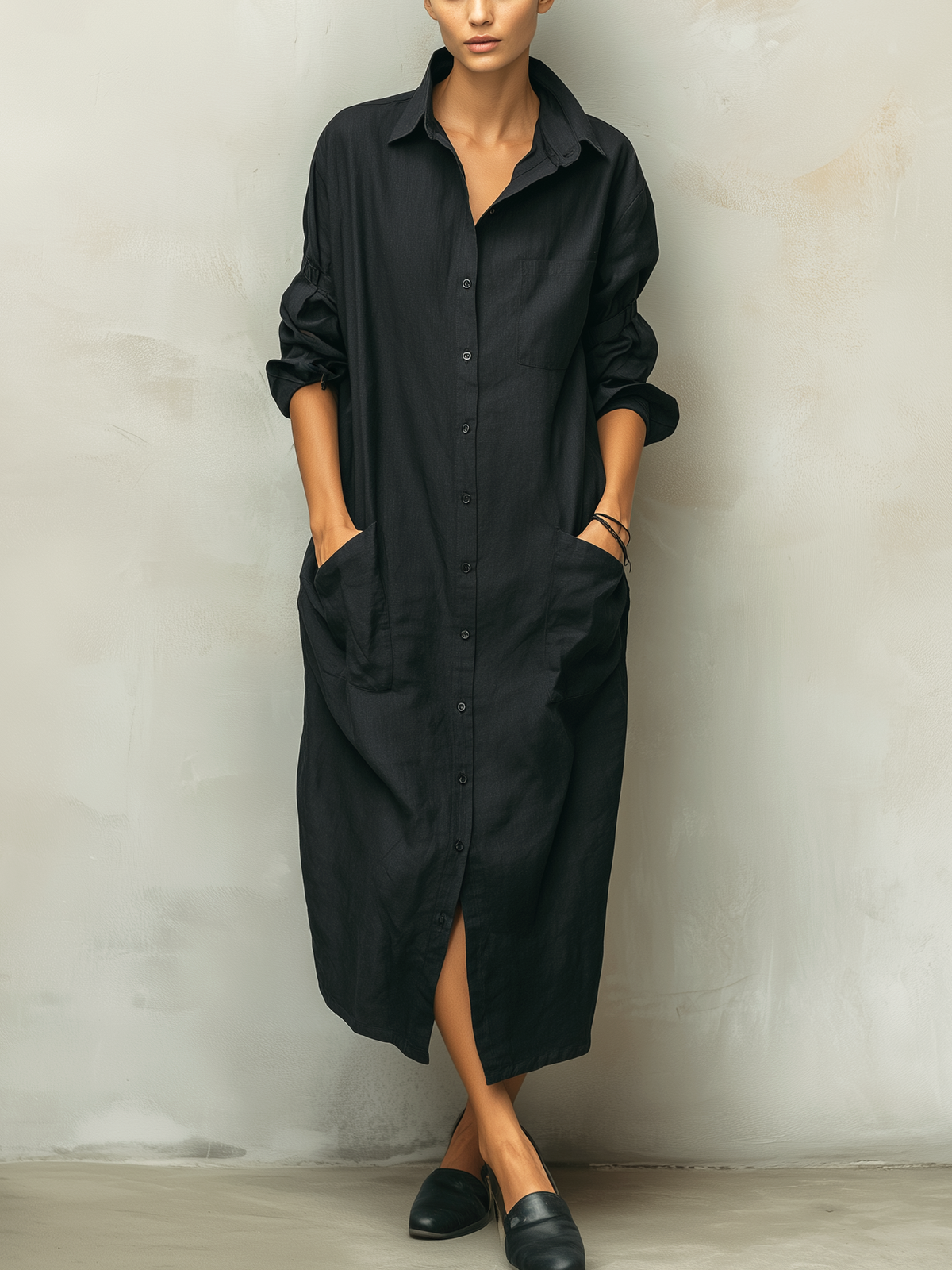 Kennedy | Women's Summer Linen Dress With Buttons