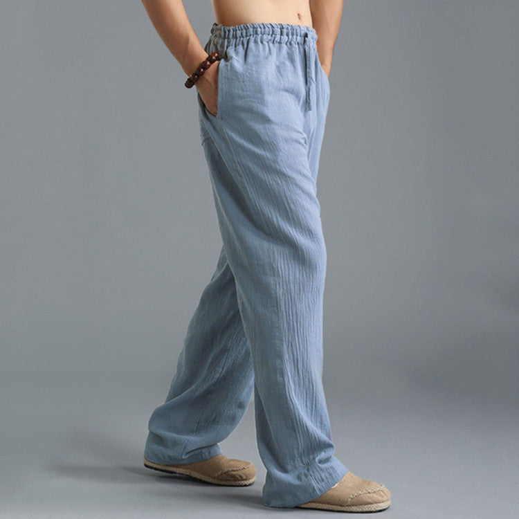Leo | Men's Drawstring Relaxed Fit Linen Pants