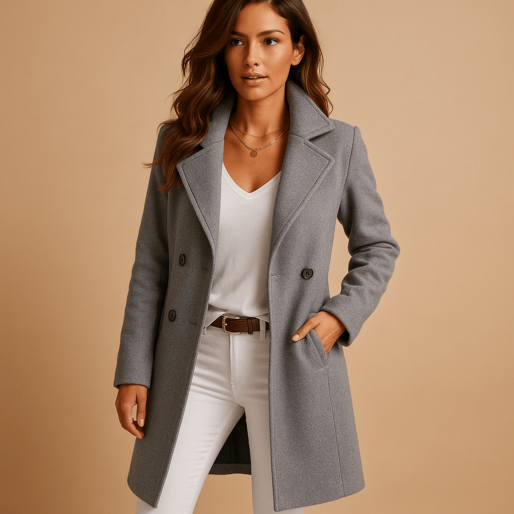 Eleanor | Women's Elegant Side Pockets Button Coat