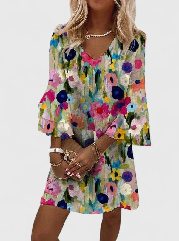 Larkin | Women's Elegant Bell Sleeves Mini Dress
