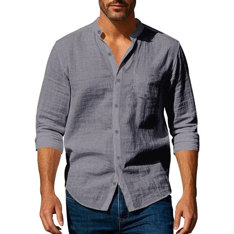 Rez | Men's Casual Slim Fit Mandarin Collar Shirt