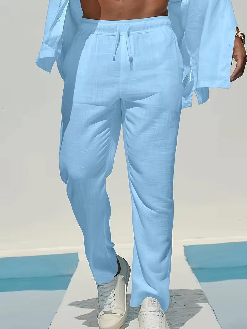 William | Men's Summer Elastic Waist Linen Pants