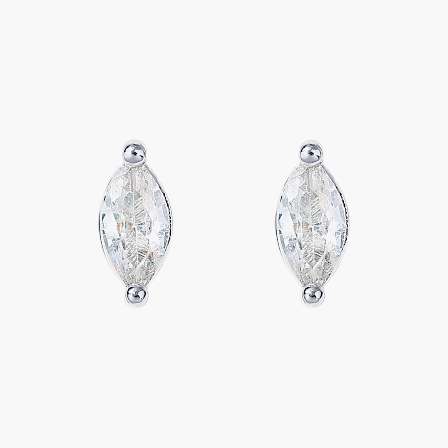 Marquise Tear Flat Back Stud Earrings