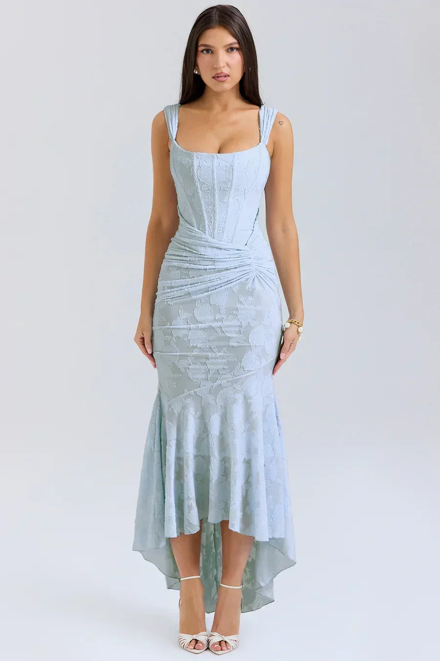 Clara | Women's Embroidered Asymmetrical Wedding Guest Dress