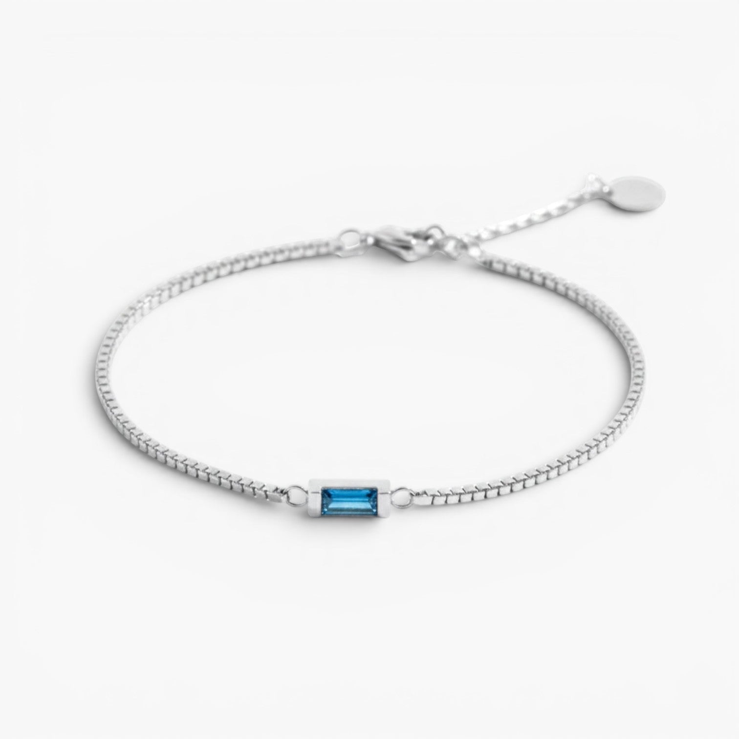Baguette Birthstone Chain Bracelet