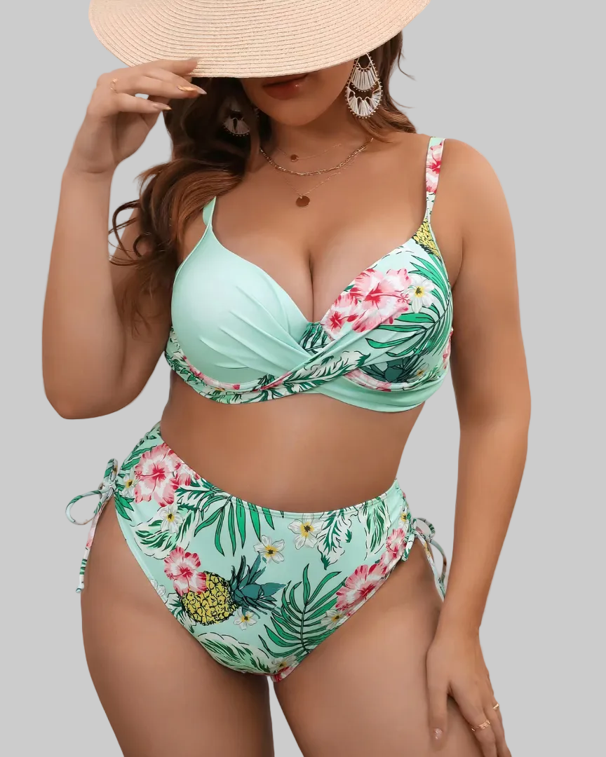 Aua | Women's Beach Plus Size Printed Bikini Set