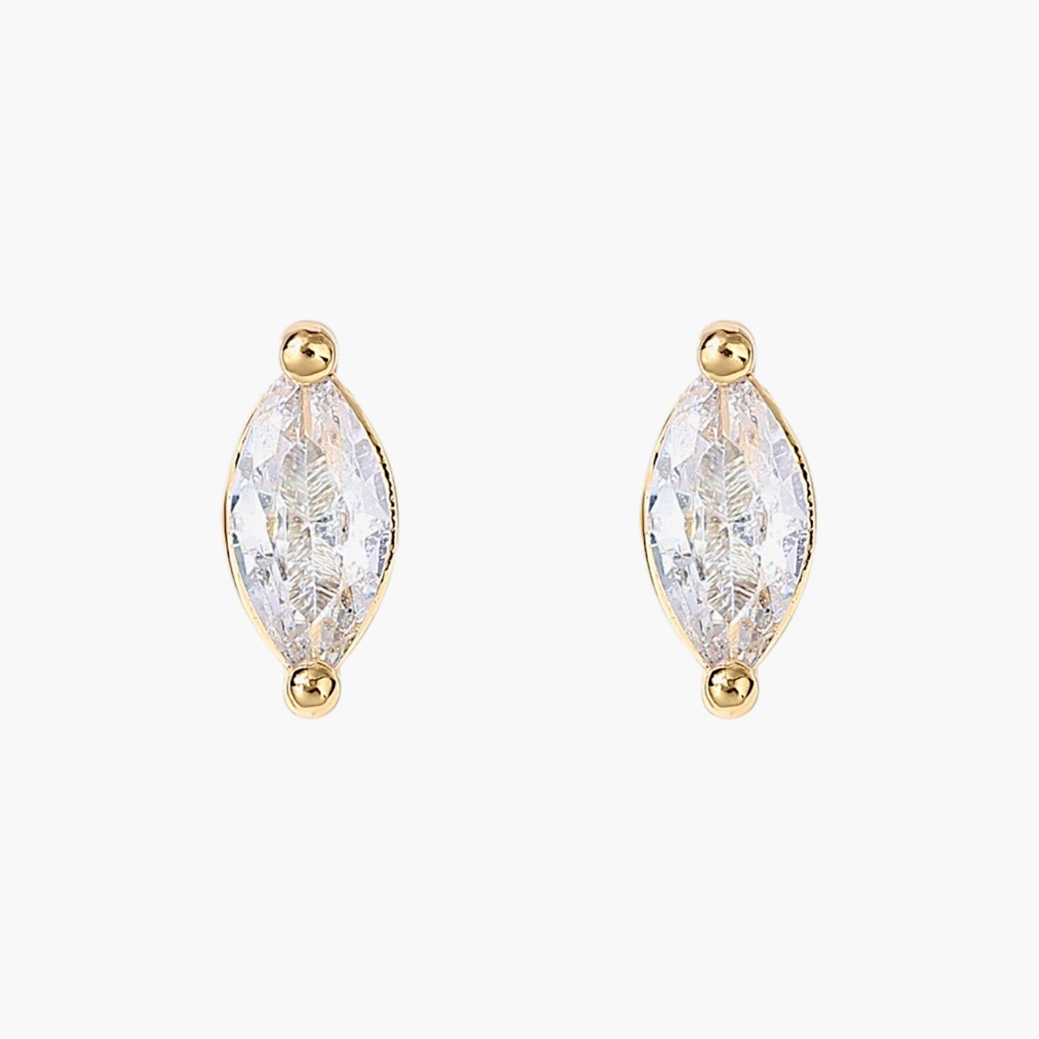 Marquise Tear Flat Back Stud Earrings