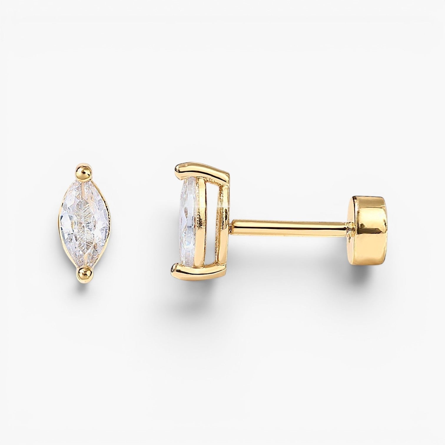 🎁 Marquise Tear Flat Back Stud Earrings (100% off)