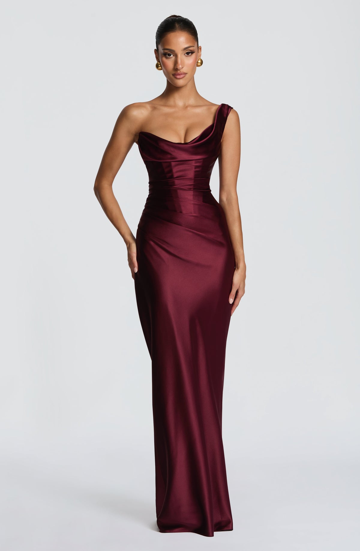 Aria | Women's One Shoulder Satin Evening Dress