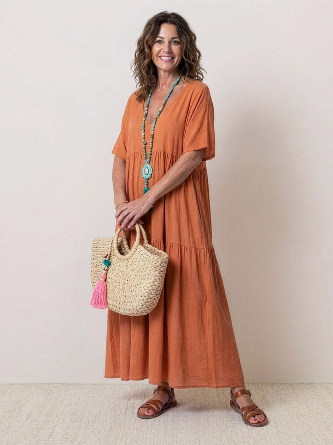 Emilia | Women's Summer V-Neck Boho Maxi Dress